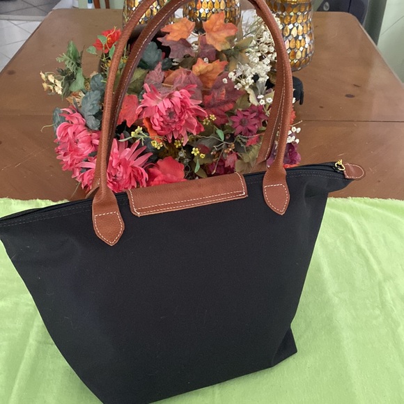 Designer inspired, nylon and genuine leather tote - Picture 7 of 15